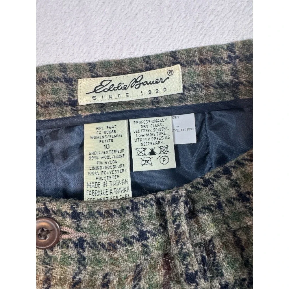 Eddie Bauer Vintage Pleated Plaid Dress Slacks Women Wool Size‎ 10 P